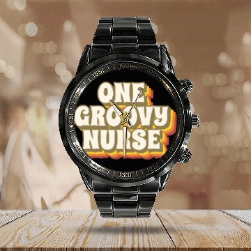 Discover one groovy nurse Calendar Steel Band Watch