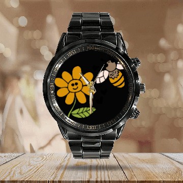 Discover Bee And Flower Love Calendar Steel Band Watch
