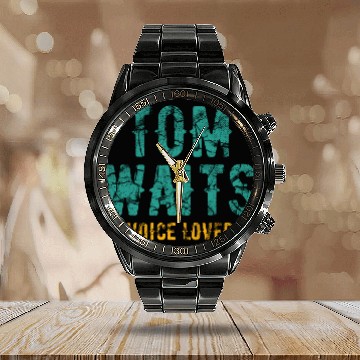 Discover Tom Waits Voice Lover Retro Calendar Steel Band Watch