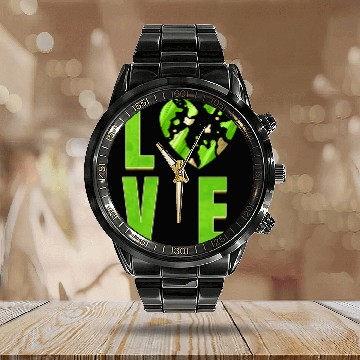 Discover I Love My Planet I Love The Earth Day Calendar Steel Band Watch