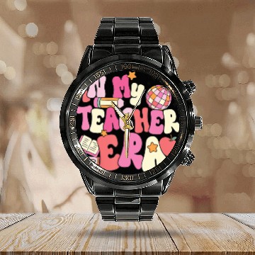 Discover In My Teacher Era First Day Of School Back Calendar Steel Band Watch