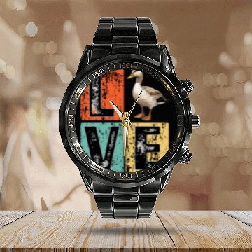 Discover Retro Duck Hunting Duck Birds Lover Duck Hunter Calendar Steel Band Watch