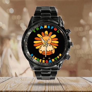 Discover Kindergarten Thanksgiving Thankful Turkey Teacher Calendar Steel Band Watch
