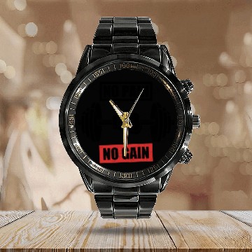 Discover Power Up Your Workout With Our No Pain No Gain Gym Calendar Steel Band Watch