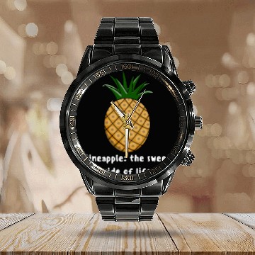 Discover Pineapple The Sweet Side Of Life Calendar Steel Band Watch