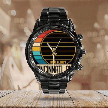 Discover Total Solar Eclipse Ohio Cincinnati April 28 2024C Calendar Steel Band Watch