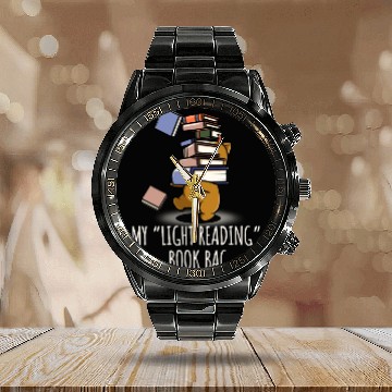 Discover My Light Reading Book Funny Tote Bag Calendar Steel Band Watch