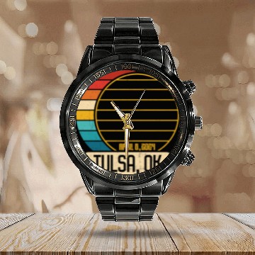 Discover Total Solar Eclipse Oklahoma Tulsa April 28 2024Tu Calendar Steel Band Watch