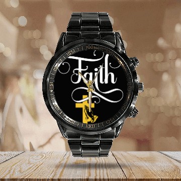 Discover Faith Love Jesus Christian Christmas Calendar Steel Band Watch