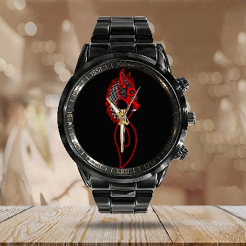 Discover Jormungand red dragon Calendar Steel Band Watch