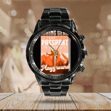 Discover Hiking Gear Is Your Passport To Natures Playground Calendar Steel Band Watch