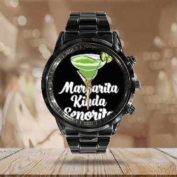 Discover Margarita Kinda Senorita Calendar Steel Band Watch