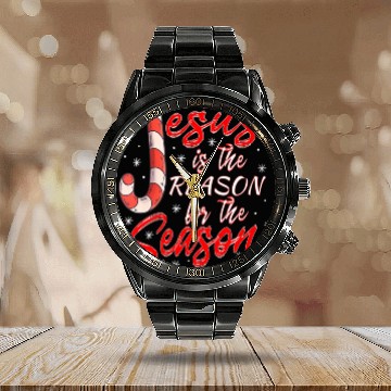 Discover Jesus Is The Reason For The Season Merry Calendar Steel Band Watch