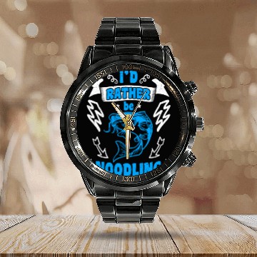 Discover Catfish Angler I'd rather be Noodling Flathead Calendar Steel Band Watch