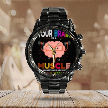 Discover Growth Mindset Teacher Your Brain Is A Muscle Calendar Steel Band Watch