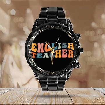 Discover Groovy English Teacher Grammar Literature Teaching Calendar Steel Band Watch