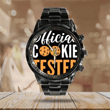 Discover Official Cookie Tester Chef or Baker Gift Calendar Steel Band Watch
