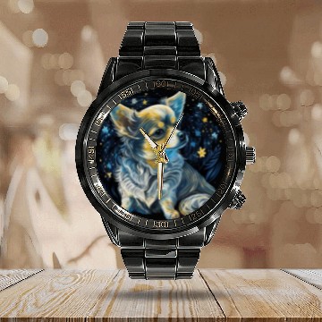 Discover Chihuahua | Van Gogh Art Starry Night Beautiful Calendar Steel Band Watch
