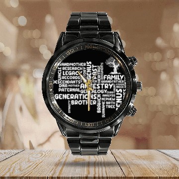 Discover Genealogy Grandmother Ancestry Generation Calendar Steel Band Watch