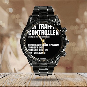 Discover Funny Air Traffic Controller An Airplane Runway Calendar Steel Band Watch