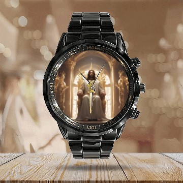 Discover Jesus is king Calendar Steel Band Watch