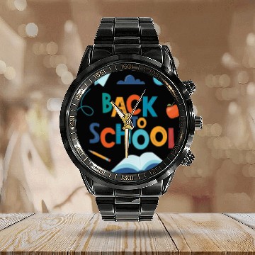 Discover back to school Calendar Steel Band Watch