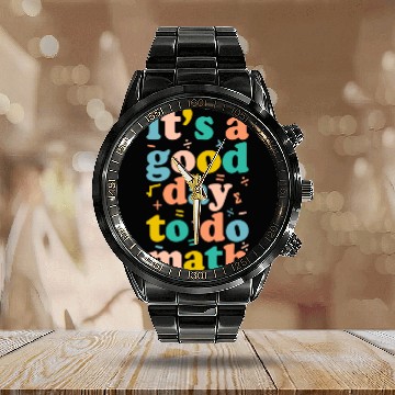 Discover Its A Good Day To Do Math 100 Days Calendar Steel Band Watch