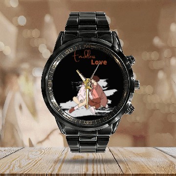 Discover Endless Love Couple Calendar Steel Band Watch