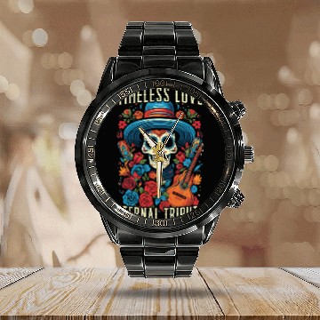 Discover Dia De Los Muertos Sugar Skull Mexican Holiday Calendar Steel Band Watch