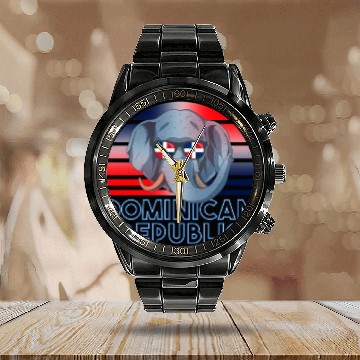 Discover Dominican Republic Calendar Steel Band Watch