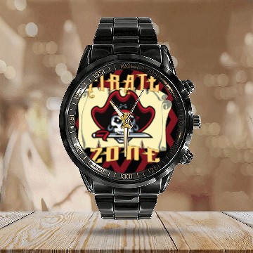 Discover Pirate Zone, Pirate Day Calendar Steel Band Watch