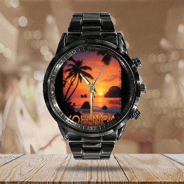 Discover Sunset on Koh Ngai: A Grungy Glimpse of Thailand's Calendar Steel Band Watch