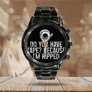 Discover Do You Have Tape Because I'm Ripped 3 Calendar Steel Band Watch