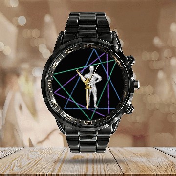 Discover Geometric Bodybuilder Calendar Steel Band Watch