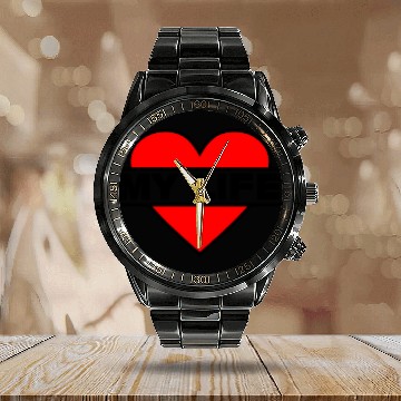 Discover Heart I love my life Calendar Steel Band Watch