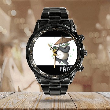 Discover Panda Doodle Chinese Hanzi Panda Bear Friend Calendar Steel Band Watch