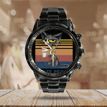 Discover Cat I Hate People Calendar Steel Band Watch