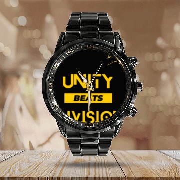 Discover Unity Beats Division Unisex Short Sleeve Calendar Steel Band Watch