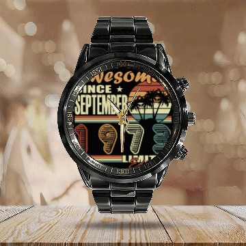 Discover september 1973 Anniversary september 1973 septembe Calendar Steel Band Watch