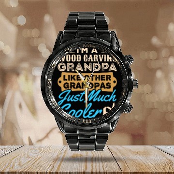 Discover Wood Carving Chainsaw Carving Calendar Steel Band Watch