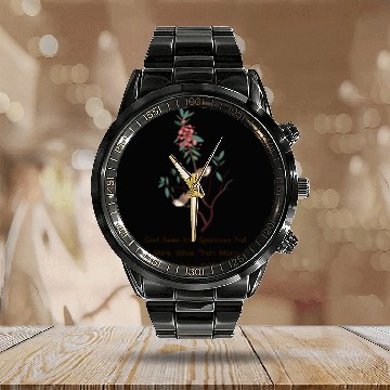 Discover God Sees the Sparrows Falls Christian Calendar Steel Band Watch
