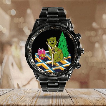 Discover Cat Christmas Light Calendar Steel Band Watch Funny Cat Lover