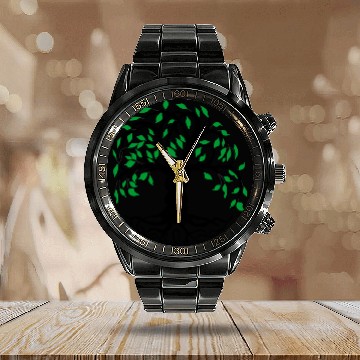 Discover Yggdrasil the tree of life from viking mythology Calendar Steel Band Watch