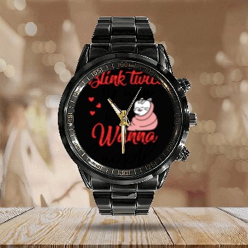 Discover Blink Twice If You Wanna Cuddle Cat Lover Calendar Steel Band Watch