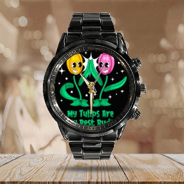 Discover Tulip Gardening Cute Calendar Steel Band Watch