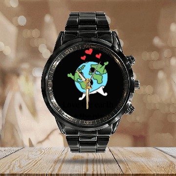 Discover Love The Earth Save The Planet Calendar Steel Band Watch