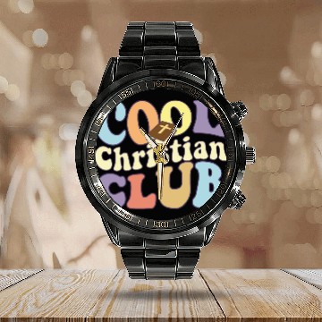 Discover Cool Christian Club Religious Team Jesus Christ Calendar Steel Band Watch