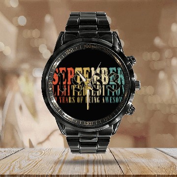 Discover september 1963 Anniversary september 1963 septembe Calendar Steel Band Watch