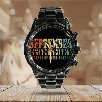 Discover september 2003 Anniversary september 2003 septembe Calendar Steel Band Watch