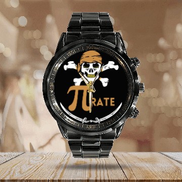Discover Marh Pi Day Funny Pirate Funny Pi Day Calendar Steel Band Watch